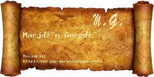 Marján Gergő névjegykártya