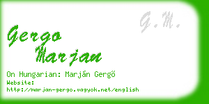 gergo marjan business card